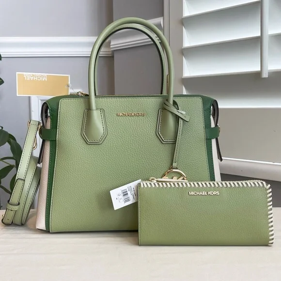 🍀NeW! Michael Kors Mercer Belted Satchel Set - Picture 11 of 11